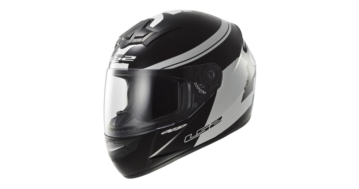 LS2 Rookie Fluo Black-White Motorradhelm - inSPORTline