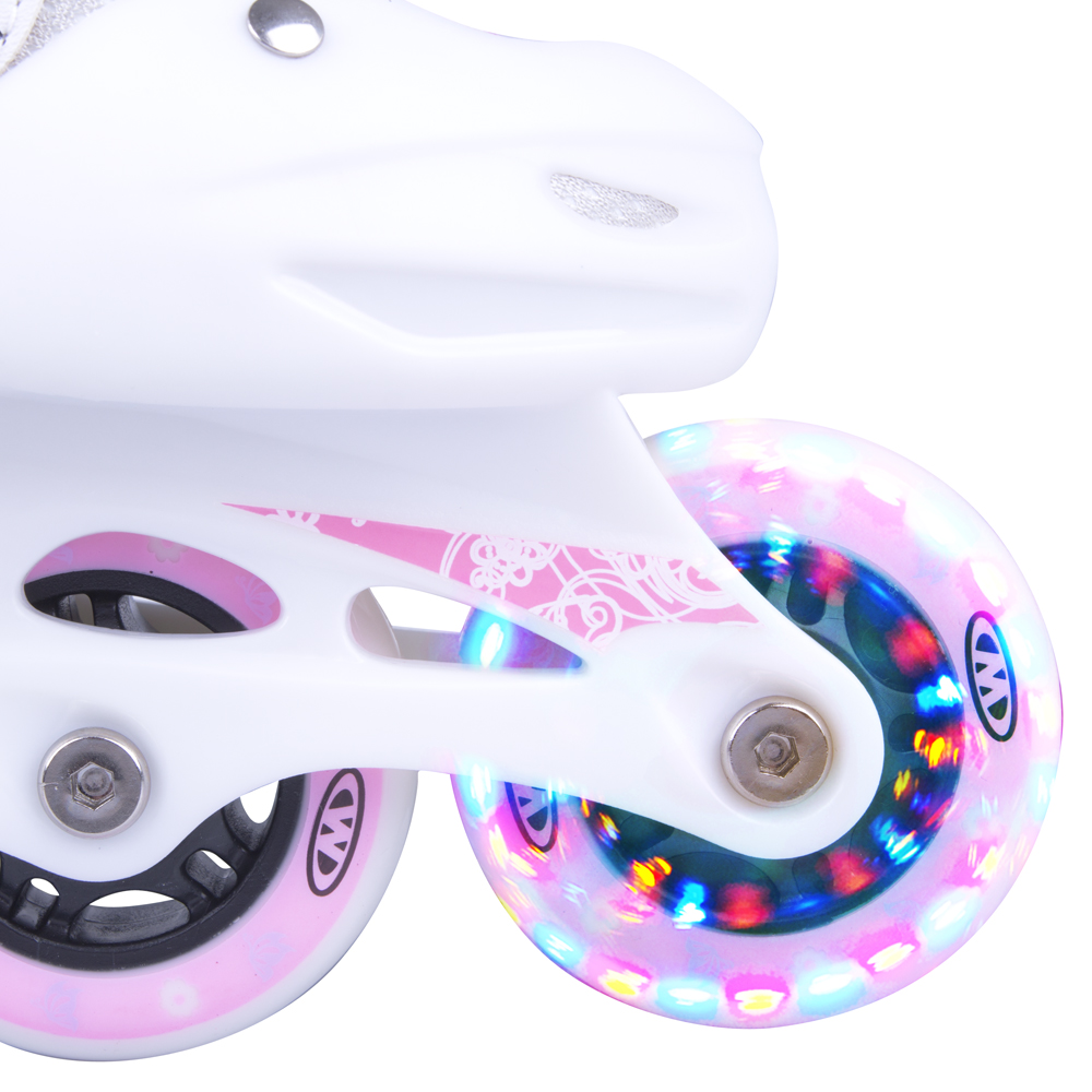 Kinder Erwachsene Inline Skates mit Schutzausrüstung LED-Räder Rollschuhe K1K2 