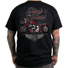 BLACK HEART Red Baron Chopper T-Shirt - schwarz