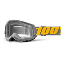 100% Strata 2 Motocross-Brille - Izipizi šedo-žlutá, čiré plexi