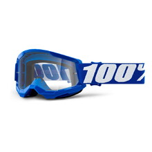 100% Strata 2 Youth Motocross-Schutzbrille für Kinder - blaues, klares Plexiglas