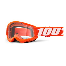100% Strata 2 Youth Motocross-Schutzbrille für Kinder - orange, klar plexi