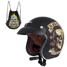 W-TEC V541 Black Heart Motorrad Helm - Skull Horn, matt schwarz