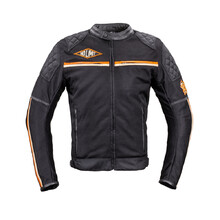 W-TEC 2Stripe Herren Motorradjacke - schwarz-beige-orange