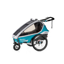 Qeridoo KidGoo 1 Sport Multifunktionaler Fahrrad-Kinderwagen - Petrol Blau