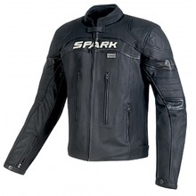 SPARK Dark Herren Leder-Motorradjacke - schwarz