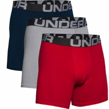 Boxerky Under Armour Charged Cotton 6in 3 Pack - Rot