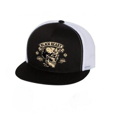 Kappe BLACK HEART Devil Skull Trucker WHT
