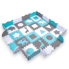 Schaumstoffpuzzle mit Laufstall inSPORTline Smarfino 30,5x30,5x1 cm, 36Stück