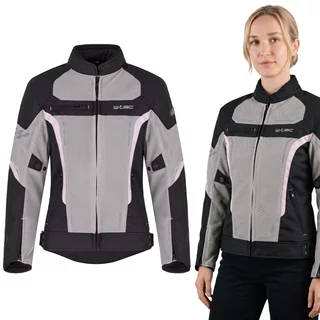 W-TEC Mirelia Damen Sommer Moto Jacke - Schwarz-Grau-Rosa