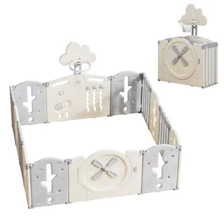 Kunststoff Laufstall inSPORTline Bufalino 14+2 167x200x64 cm