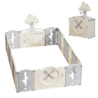 Kunststoff Laufstall inSPORTline Bufalino 16+2 160x240x64 cm