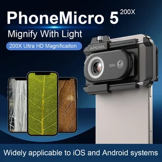 200x Handy-Mikroskop Mit LED-Licht & CPL-Filter – Für Android & IPhone, USB-aufladbar, Universal-Clip, Mini-Mikroskop Für Unterwegs
