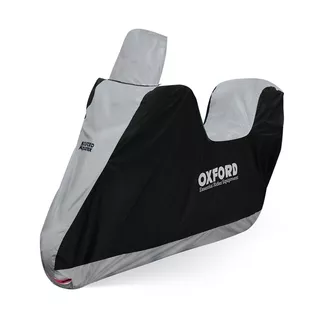 Oxford Aquatex Highscreen Scooter Hoch Plexiglas Motorradabdeckung Schwarz/Silber