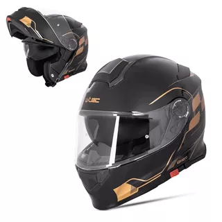 W-TEC Venero Klapphelm - Glossy Black-Gold