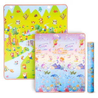 Rollende Kindermatte inSPORTline Lhotino 150x180x1,5 cm - Řeka/Oceán