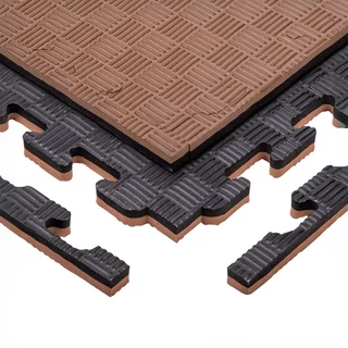 inSPORTline Sazegul 100x100x2 cm Puzzle Tatami-Matte - mocha mousse-černá, vzor 5 proužků