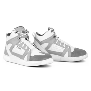 W-TEC Arimes Motorradstiefel - weiß-grau