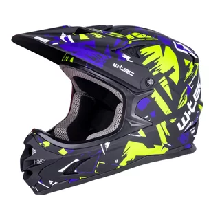 W-TEC Richpike Downhill-Helm - Green & Blue Madness