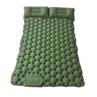 Doppel-Luftmatratze mit integrierter Pumpe inSPORTline Faustea 192x125x8 cm - grün