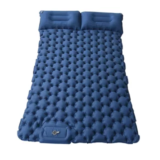 Doppel-Luftmatratze mit integrierter Pumpe inSPORTline Faustea 192x125x8 cm - blau