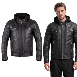 W-TEC Murayo Leder-Motorradjacke - schwarz