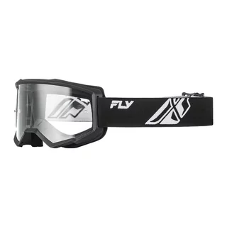 Kinder-Motocross-Brille Fly Racing Focus Youth - černá/bílá, čiré plexi