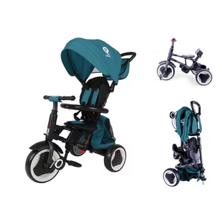 Kinderdreirad mit Führungsstange QPlay Rito+ - Turquoise