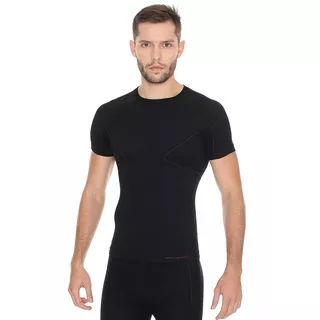 Brubeck Active Wool T-Shirt mit kurzen Ärmeln für Männer - schwarz