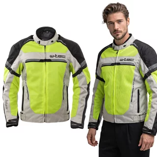 W-TEC Saigair Herren Sommer Motorradjacke - Fluo Yellow-Gray