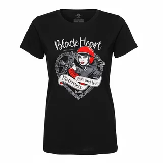Damen-T-Shirt BLACK HEART Bike Girl - schwarz