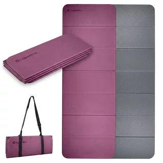 Skládací podložka na cvičení inSPORTline Misette 180x61x0,8 cm - bordó-černá