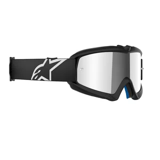 Alpinestars Vision Mirror Jugend Motocrossbrille für Kinder - Corp černá, zrcadlové stříbrné plexi