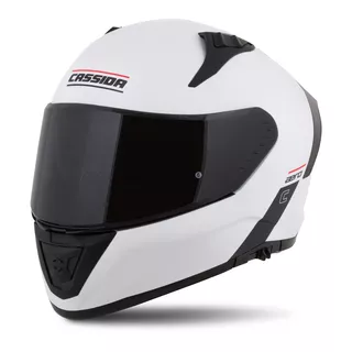 Motorradhelm Cassida Aero Solid weiß/schwarz