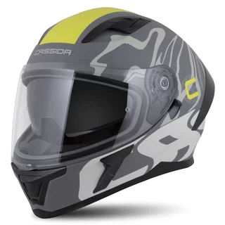 Cassida Orbit Multivers Motorradhelm grau matt/hellgrau/gelb fluo/schwarz