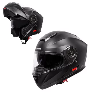 W-TEC Cullo aufklappbarer Motorradhelm - schwarz matt