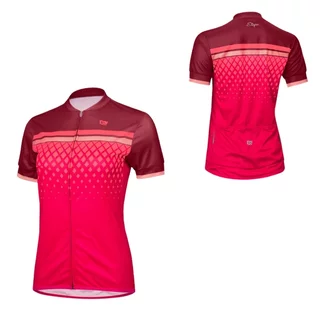 Damen-Radtrikot mit kurzen Ärmeln Etape Diamond - bordeaux/růžová