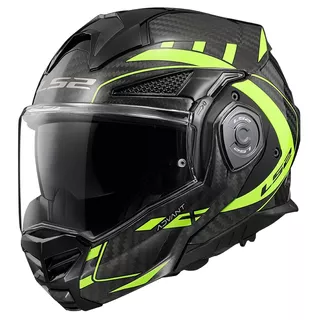 Klappbarer Motorradhelm LS2 FF901 Advant X Carbon Future H-V Gelb P/J