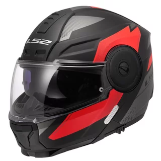 Klappbarer Motorradhelm LS2 FF902 Scope II Duria Schwarz Rot
