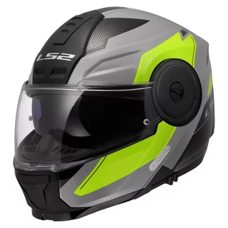 Klappbarer Motorradhelm LS2 FF902 Scope II Duria Grau H-V Gelb