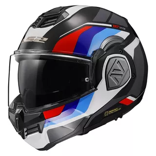 Flip-up Motorradhelm LS2 FF906 Advant Sport Gloss Schwarz Blau Rot P/J