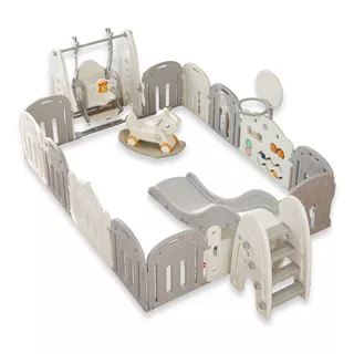 Kunststofflaufstall mit Zubehör inSPORTline Teutonino 186x236 cm