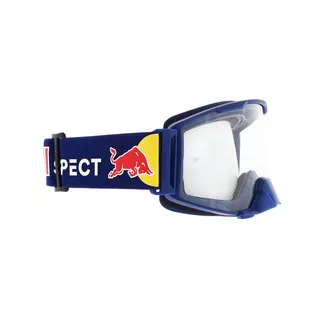 Motocrossbrille RedBull Spect Strive Panovision, dunkelblau matt, klares Plexiglas
