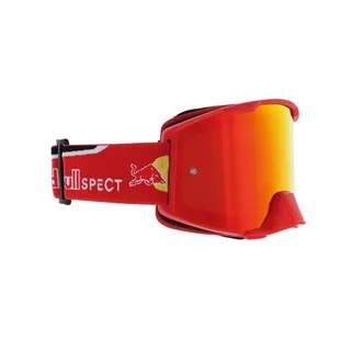 Motocrossbrille RedBull Spect Strive, rot matt, rot verspiegeltes Plexiglas