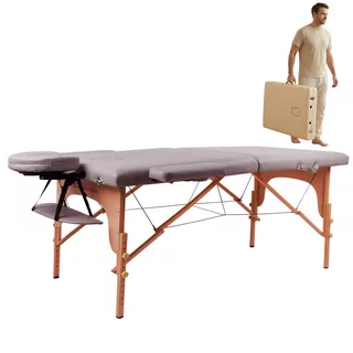 inSPORTline Taisage Massageliege 2-teilig aus Holz - grau