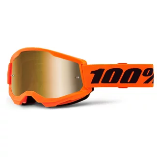 Motocross-Brille für Kinder 100 % Strata 2 Junior Mirror - Orange, True zlaté plexi