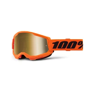 Motocrossbrille 100% Strata 2 New Mirror - Oranžové, zlaté plexi
