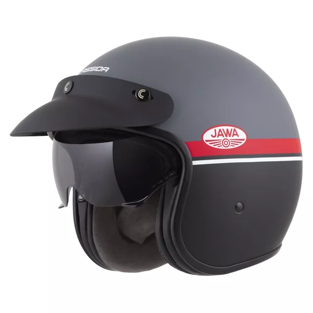 Motorradhelm Cassida Oxygen Jawa OHC 2.0 grau matt/rot/schwarz/weiß
