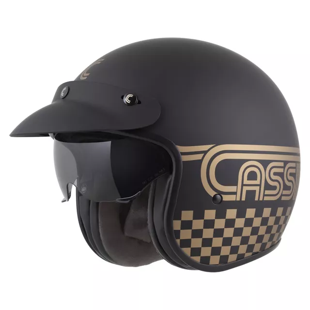 Cassida Oxygen Rondo 2.0 Motorradhelm schwarz-matt/gold