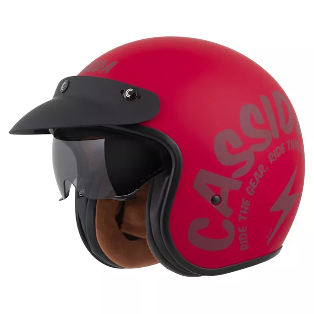 Cassida Oxygen Gear 2.0 Motorradhelm rot matt/dunkelrot